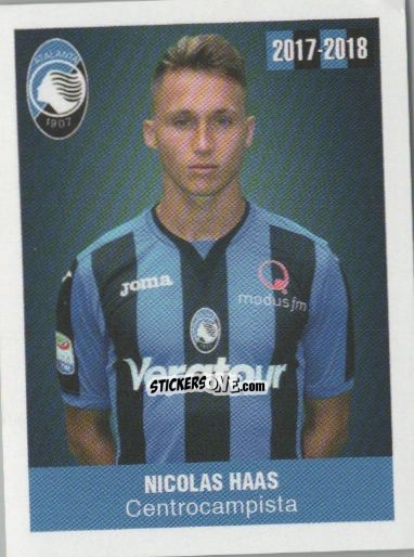 Sticker Nicolas Haas - Atalanta 2017-2018 n. 141 - Akinda