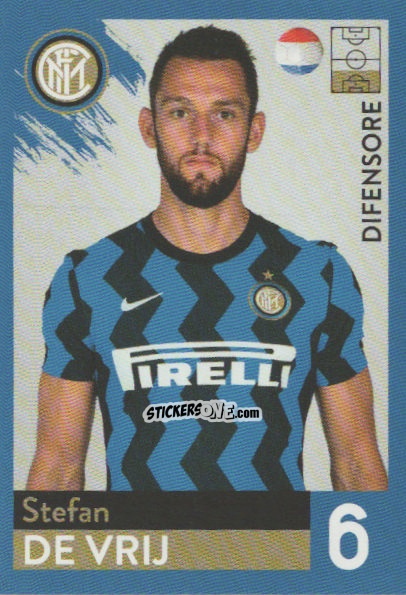 Figurina Stefan De Vrij - F.c. Inter 2020-2021 n. 14 - Euro Publishing