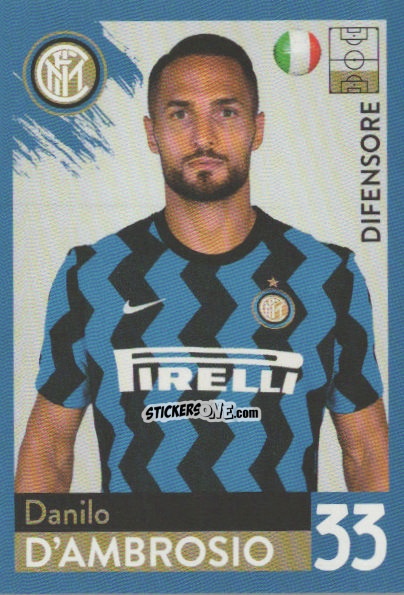 Figurina Danilo D'Ambrosio - F.c. Inter 2020-2021 n. 17 - Euro Publishing