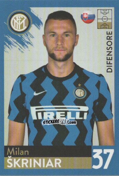 Figurina Milan Skriniar - F.c. Inter 2020-2021 n. 19 - Euro Publishing
