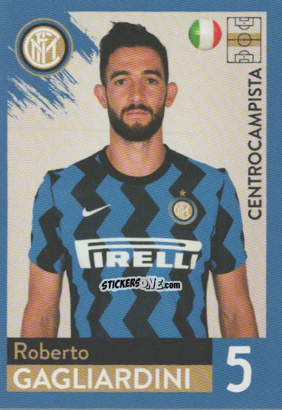 Cromo Roberto Gagliardini - F.c. Inter 2020-2021 n. 22 - Euro Publishing