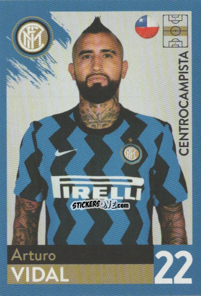 Cromo Arturo Vidal - F.c. Inter 2020-2021 n. 27 - Euro Publishing