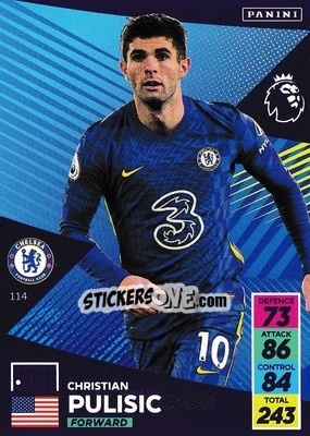Cromo Christian Pulisic - English Premier League 2021-2022. Adrenalyn XL n. 114 - Panini