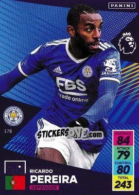 Cromo Ricardo Pereira - English Premier League 2021-2022. Adrenalyn XL n. 178 - Panini