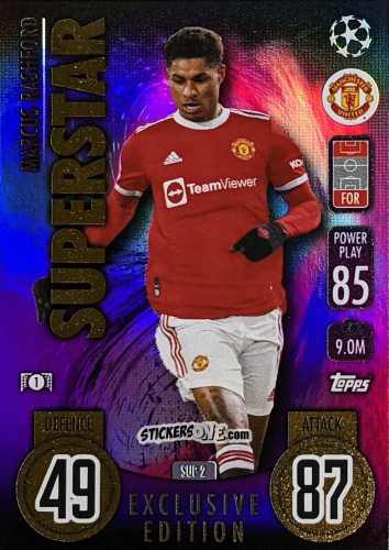 Sticker Marcus Rashford - UEFA Champions League & Europa League 2021-2022. Match Attax n. SUP2 - Topps