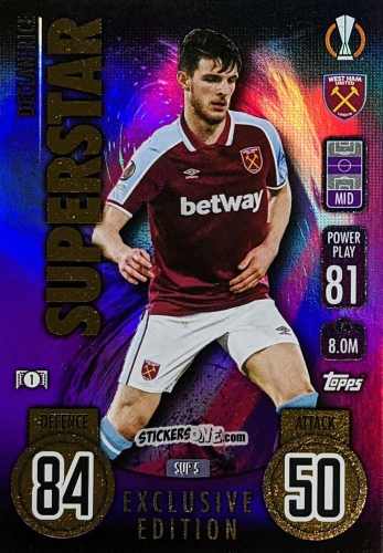 Cromo Declan Rice - UEFA Champions League & Europa League 2021-2022. Match Attax n. SUP5 - Topps