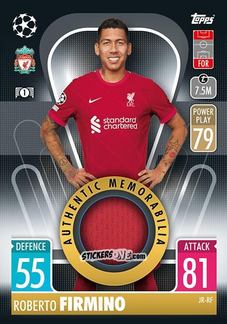 Figurina Roberto Firmino - UEFA Champions League & Europa League 2021-2022. Match Attax n. JR-RF - Topps