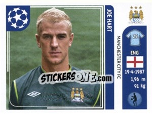 Sticker Joe Hart - UEFA Champions League 2011-2012 n. 40 - Panini
