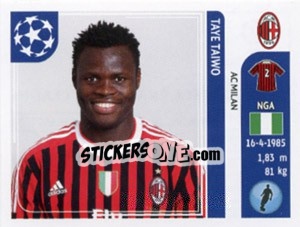 Figurina Taye Taiwo - UEFA Champions League 2011-2012 n. 502 - Panini