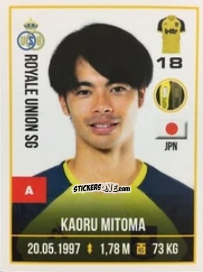 Figurina Kaoru Mitoma - Belgian Pro League 2021-2022 n. 358 - Panini