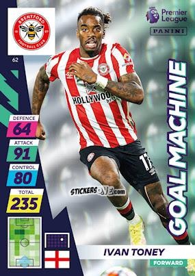 Sticker Ivan Toney - English Premier League 2021-2022. Adrenalyn XL Plus n. 62 - Panini