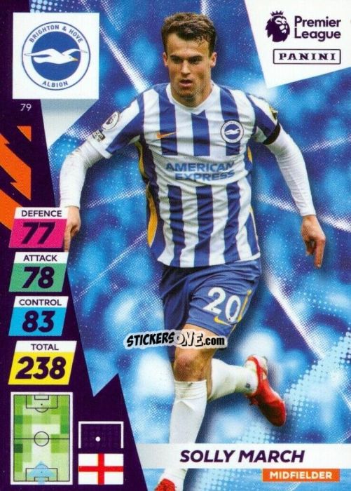 Cromo Solly March - English Premier League 2021-2022. Adrenalyn XL Plus n. 79 - Panini