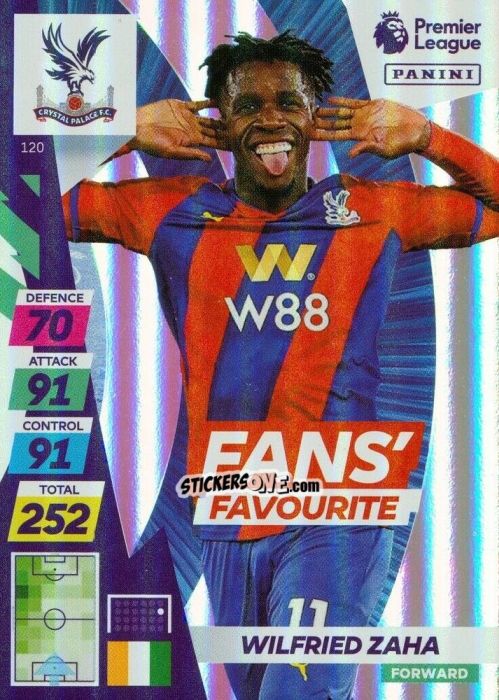 Cromo Wilfried Zaha - English Premier League 2021-2022. Adrenalyn XL Plus n. 120 - Panini
