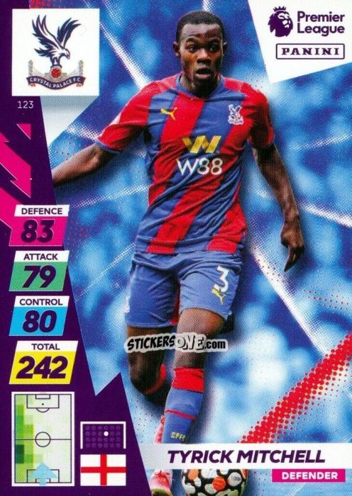 Sticker Tyrick Mitchell - English Premier League 2021-2022. Adrenalyn XL Plus n. 123 - Panini