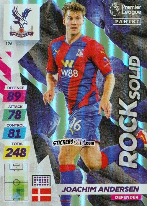 Figurina Joachim Andersen - English Premier League 2021-2022. Adrenalyn XL Plus n. 126 - Panini