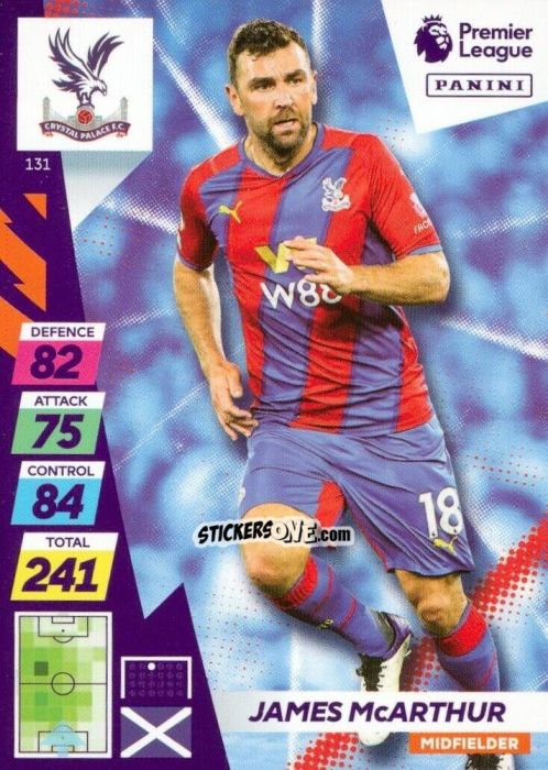 Cromo James McArthur - English Premier League 2021-2022. Adrenalyn XL Plus n. 131 - Panini