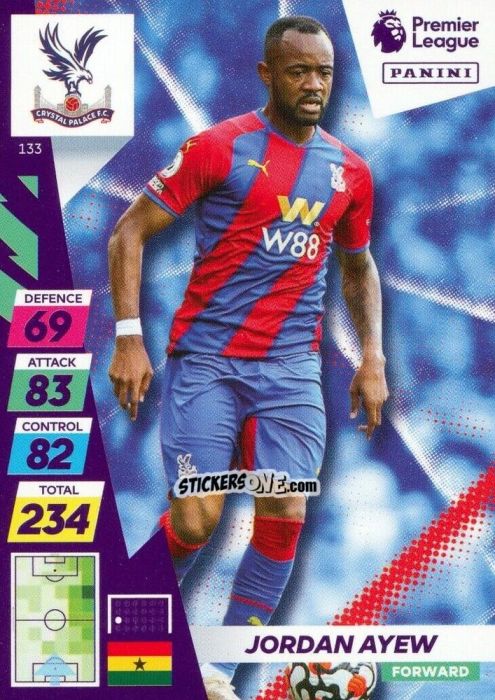 Sticker Jordan Ayew - English Premier League 2021-2022. Adrenalyn XL Plus n. 133 - Panini