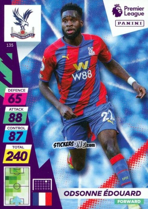 Cromo Odsonne Édouard - English Premier League 2021-2022. Adrenalyn XL Plus n. 135 - Panini