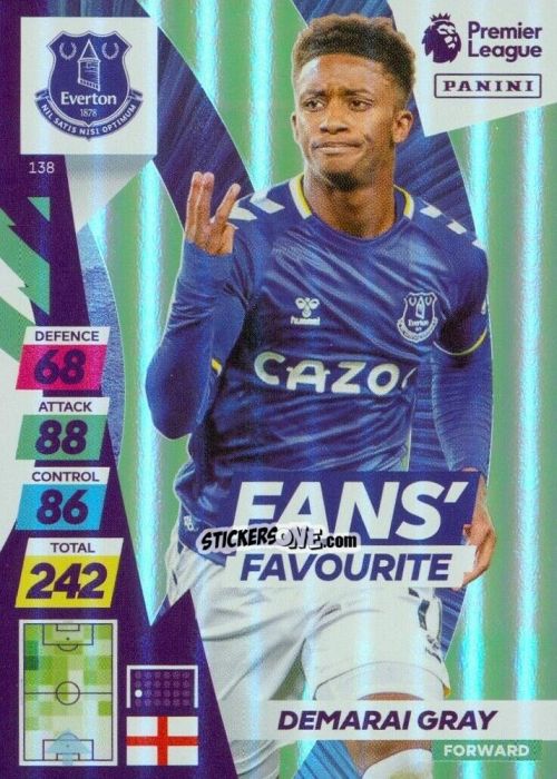 Cromo Demarai Gray - English Premier League 2021-2022. Adrenalyn XL Plus n. 138 - Panini