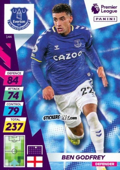Figurina Ben Godfrey - English Premier League 2021-2022. Adrenalyn XL Plus n. 144 - Panini