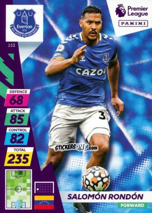 Figurina Salomón Rondón - English Premier League 2021-2022. Adrenalyn XL Plus n. 153 - Panini