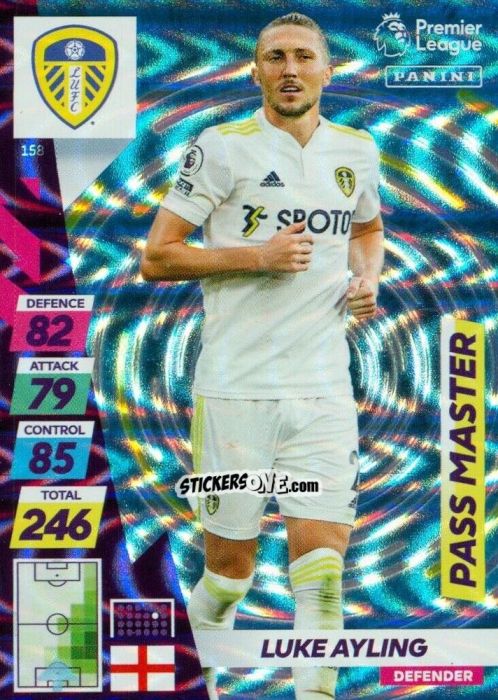 Sticker Luke Ayling - English Premier League 2021-2022. Adrenalyn XL Plus n. 158 - Panini