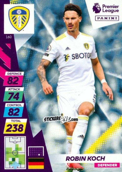Cromo Robin Koch - English Premier League 2021-2022. Adrenalyn XL Plus n. 160 - Panini