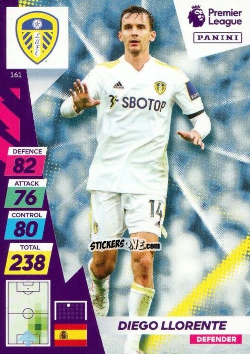 Figurina Diego Llorente - English Premier League 2021-2022. Adrenalyn XL Plus n. 161 - Panini