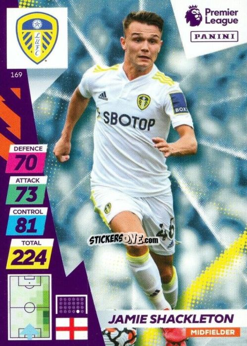 Cromo Jamie Shackleton - English Premier League 2021-2022. Adrenalyn XL Plus n. 169 - Panini