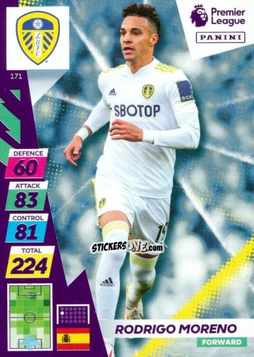 Figurina Rodrigo Moreno - English Premier League 2021-2022. Adrenalyn XL Plus n. 171 - Panini