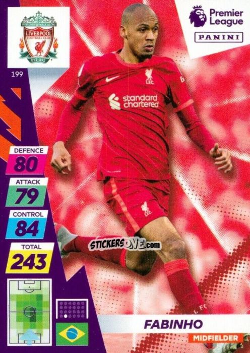 Cromo Fabinho - English Premier League 2021-2022. Adrenalyn XL Plus n. 199 - Panini