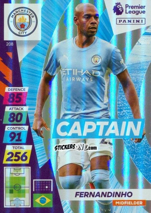 Figurina Fernandinho - English Premier League 2021-2022. Adrenalyn XL Plus n. 208 - Panini