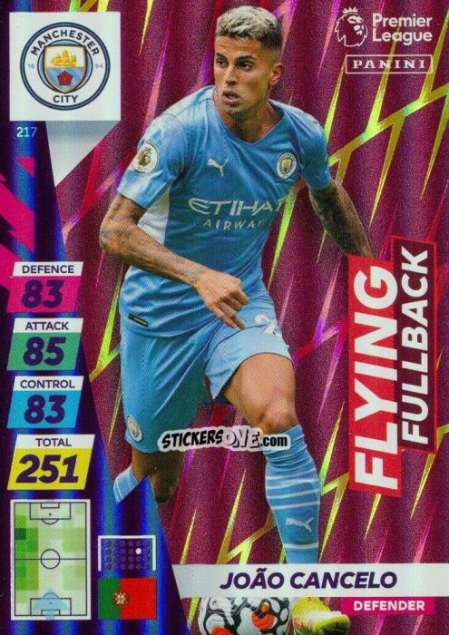 Figurina Joao Cancelo - English Premier League 2021-2022. Adrenalyn XL Plus n. 217 - Panini