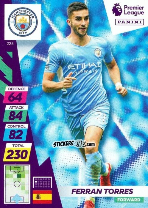 Cromo Ferran Torres - English Premier League 2021-2022. Adrenalyn XL Plus n. 225 - Panini