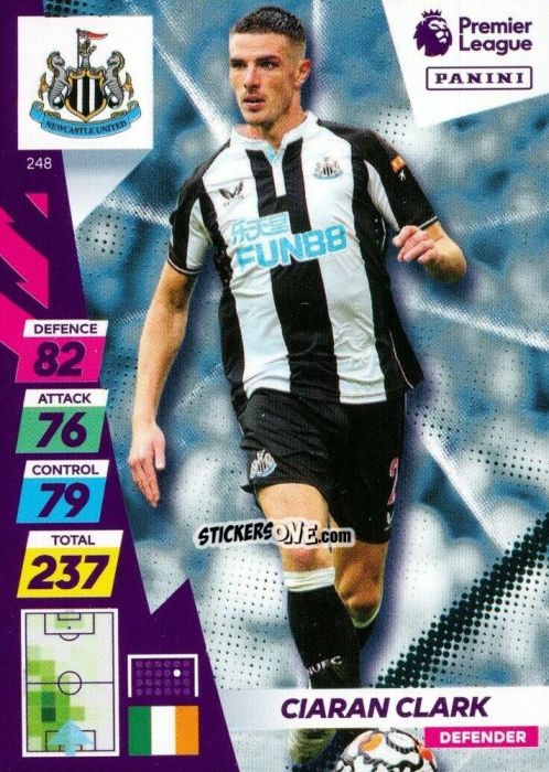 Figurina Ciaran Clark - English Premier League 2021-2022. Adrenalyn XL Plus n. 248 - Panini