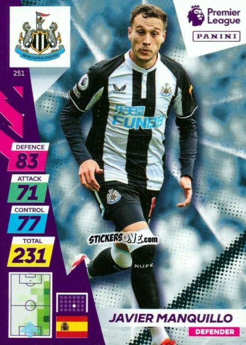 Cromo Javier Manquillo - English Premier League 2021-2022. Adrenalyn XL Plus n. 251 - Panini