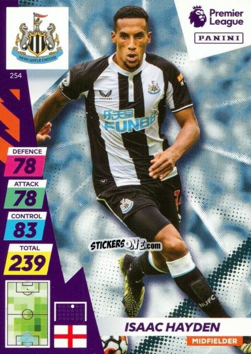 Cromo Isaac Hayden - English Premier League 2021-2022. Adrenalyn XL Plus n. 254 - Panini