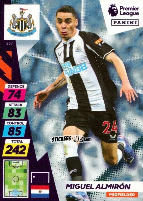 Cromo Miguel Almirón - English Premier League 2021-2022. Adrenalyn XL Plus n. 257 - Panini