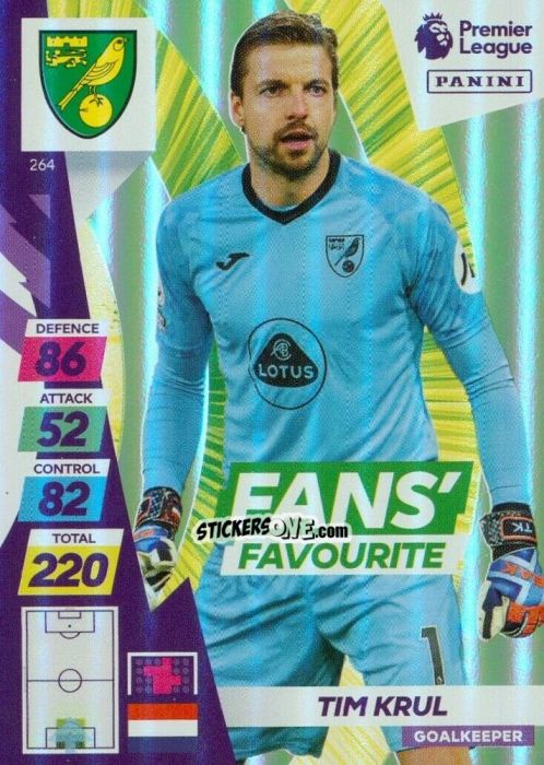 Cromo Tim Krul - English Premier League 2021-2022. Adrenalyn XL Plus n. 264 - Panini