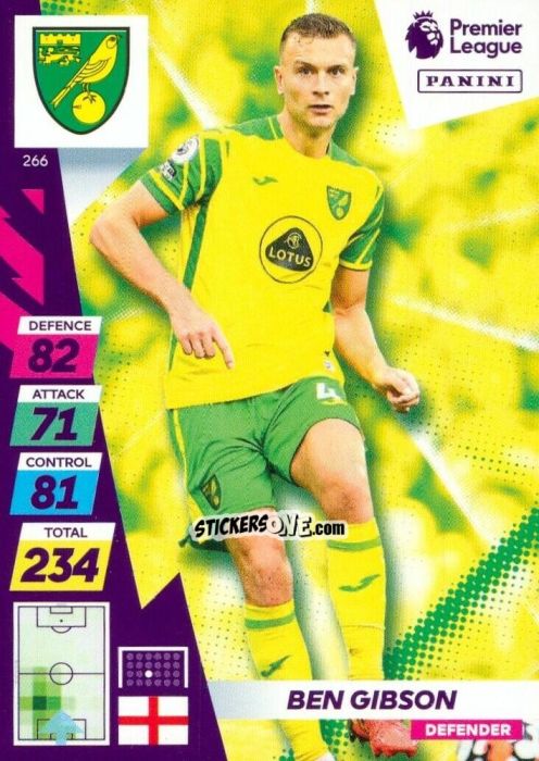 Cromo Ben Gibson - English Premier League 2021-2022. Adrenalyn XL Plus n. 266 - Panini