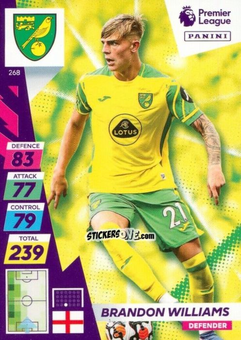 Cromo Brandon Williams - English Premier League 2021-2022. Adrenalyn XL Plus n. 268 - Panini