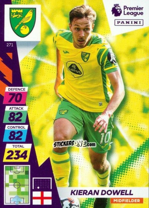 Cromo Kieran Dowell - English Premier League 2021-2022. Adrenalyn XL Plus n. 271 - Panini