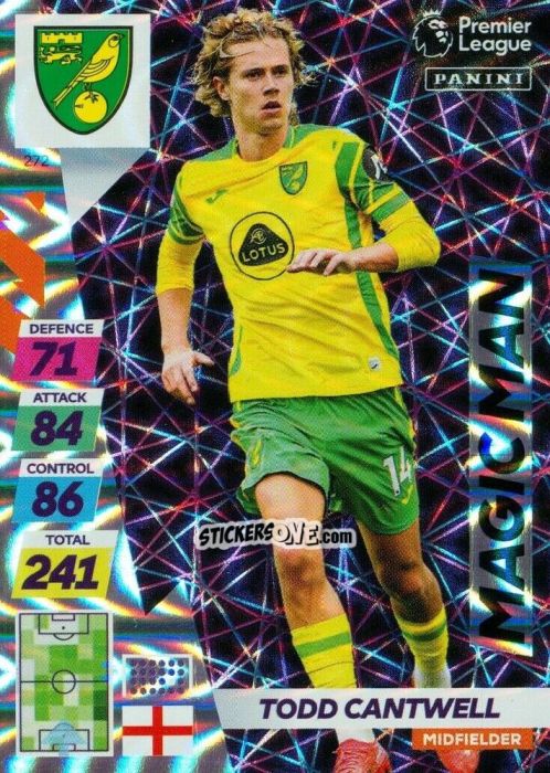 Cromo Todd Cantwell - English Premier League 2021-2022. Adrenalyn XL Plus n. 272 - Panini
