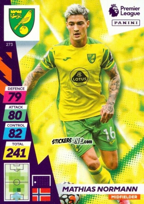 Sticker Mathias Normann - English Premier League 2021-2022. Adrenalyn XL Plus n. 273 - Panini