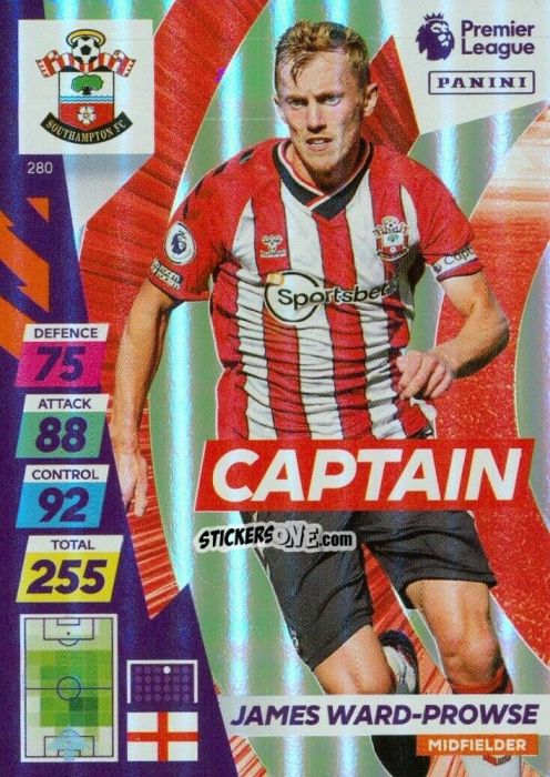 Cromo James Ward-Prowse - English Premier League 2021-2022. Adrenalyn XL Plus n. 280 - Panini