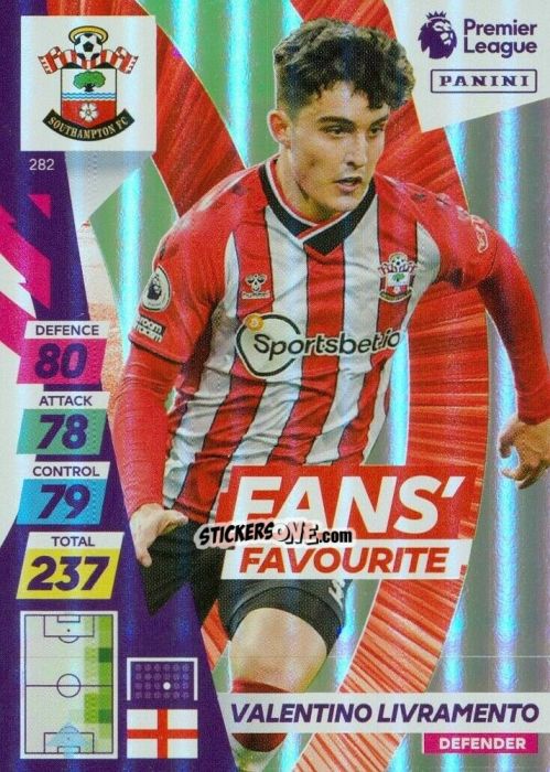 Cromo Valentino Livramento - English Premier League 2021-2022. Adrenalyn XL Plus n. 282 - Panini
