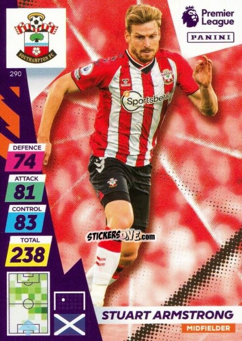 Figurina Stuart Armstong - English Premier League 2021-2022. Adrenalyn XL Plus n. 290 - Panini