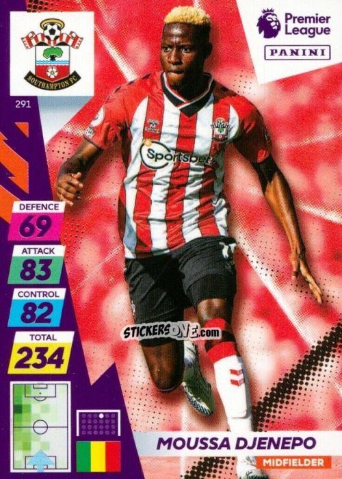 Cromo Moussa Djenepo - English Premier League 2021-2022. Adrenalyn XL Plus n. 291 - Panini