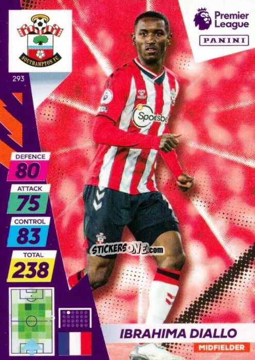 Sticker Ibrahima Diallo - English Premier League 2021-2022. Adrenalyn XL Plus n. 293 - Panini