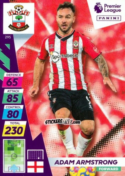 Sticker Adam Armstrong - English Premier League 2021-2022. Adrenalyn XL Plus n. 295 - Panini